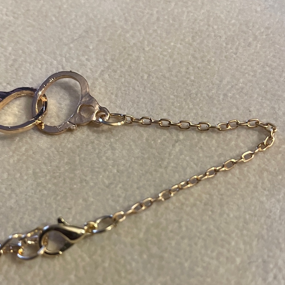 Handcuffs Gold Plated Chain Bracelet - Picture 5 of 5